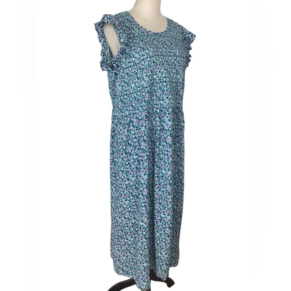 A New Day Floral Smocked Open Back Midi Dress Size XXL - Picture 2 of 9